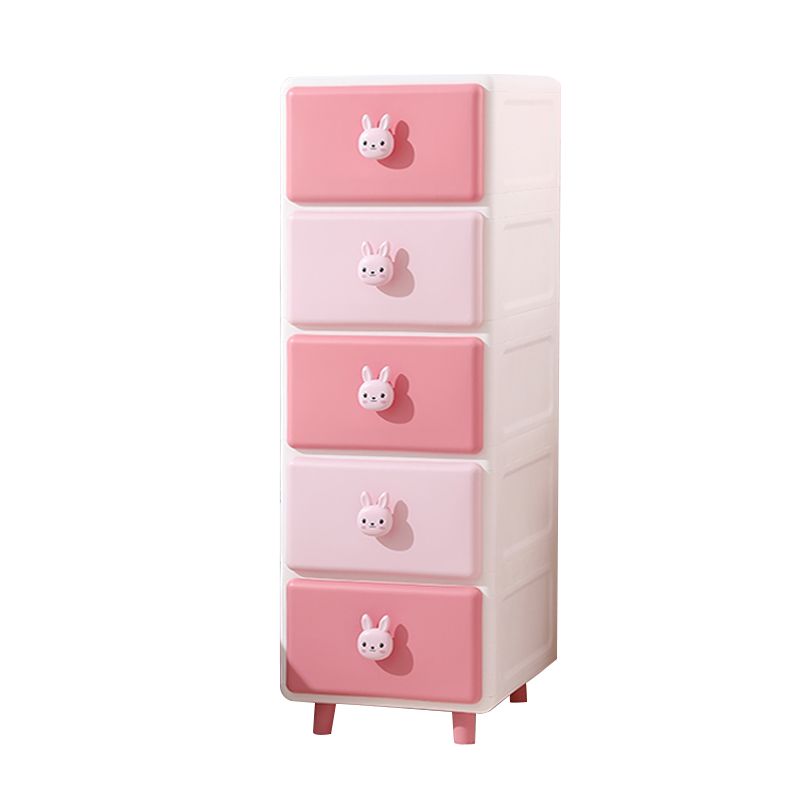 Vertical Kids Nightstand Contemporary Plastic Nursery Dresser for Room