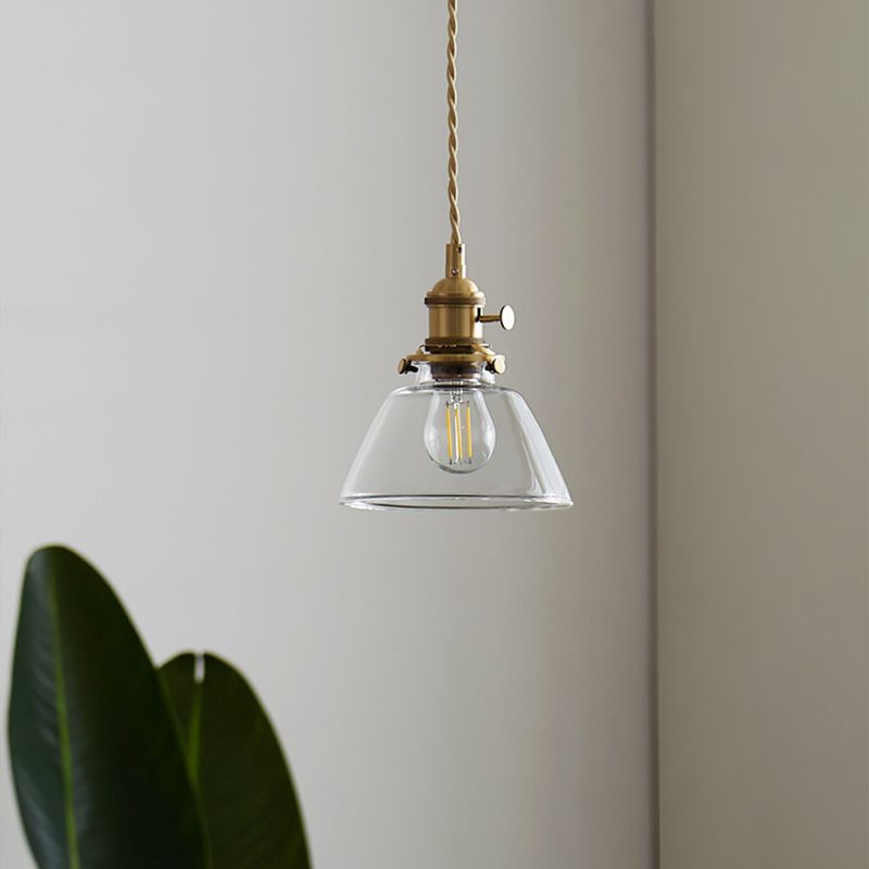 1-licht hangende hangende industriële stijl glashangende verlichting voor woonkamer