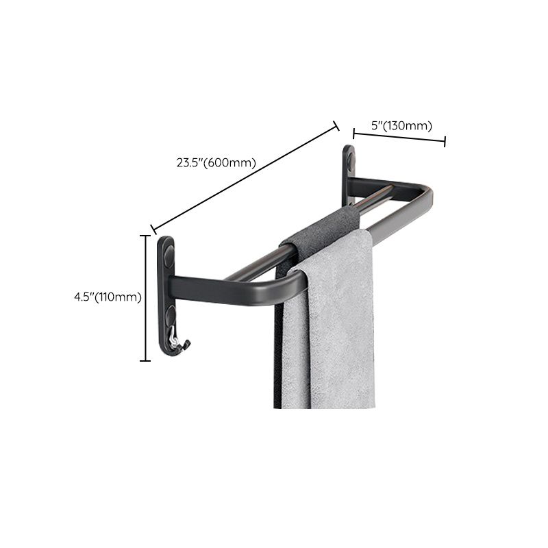 Modern Aluminum Bathroom Accessory Set Matte Black Bath Shelf/Towel Bar/Paper Holder