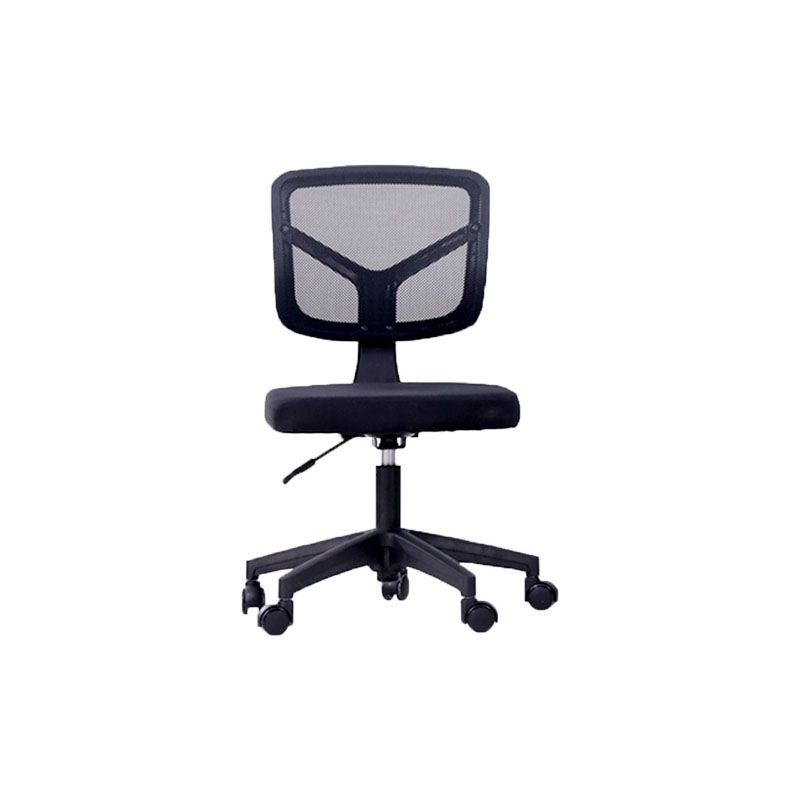 Rotatable Mesh Office Chair Nylon Frame Armless Desk Chair with Wheels