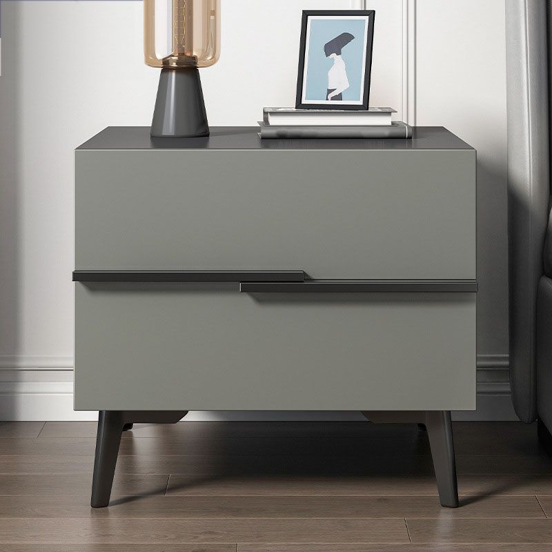 Contemporary Wooden Bedside Cabinet 2-drawer Bed Nightstand for Bedroom