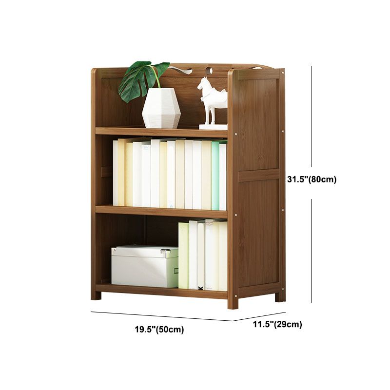 Modern Bamboo Shelf Bookcase Brown Closed Back Book Shelf for Study Room