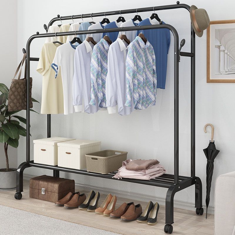 Modern Style Metallic Coat Rack Free Standing Hooks Design Coat Rack with Shelf