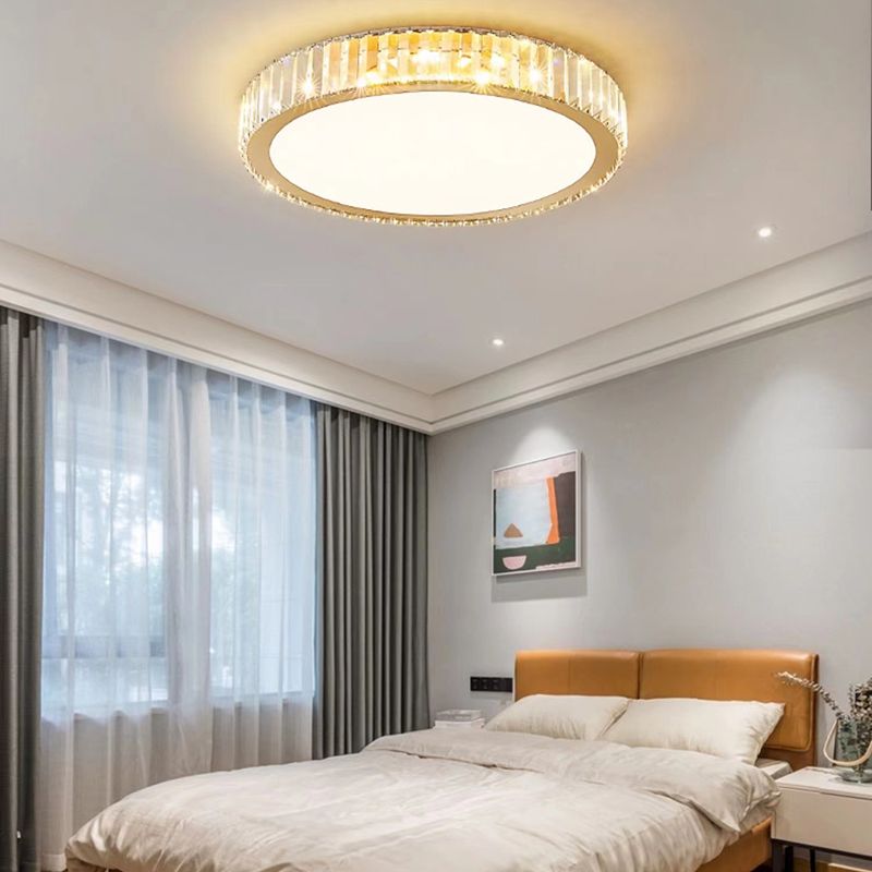 Contemporary Flush Light Crystal LED Ceiling Lighting for Bedroom