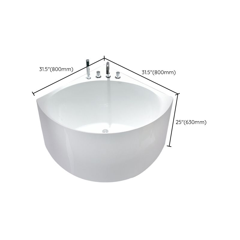 Back to Wall Bathtub Antique Finish Soaking Modern Corner Bath Tub