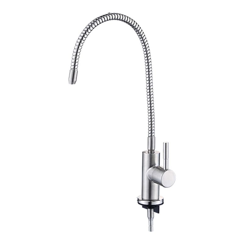 Farmhouse One Handle Kitchen Faucet High Arch Water Filler in Silver