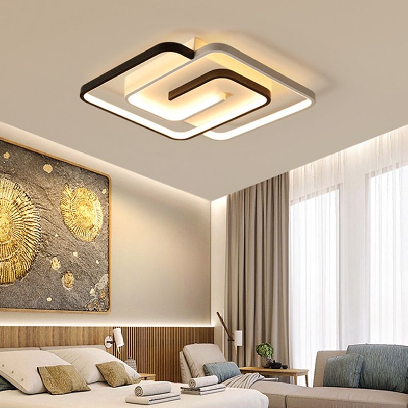 Geometric Flush Mount Lighting Modern Metal Flush Pendant Light