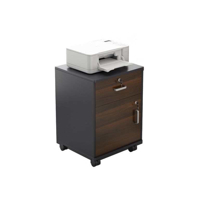 Modern File Cabinet Wood Lock Storage Filing Cabinet with Wheels