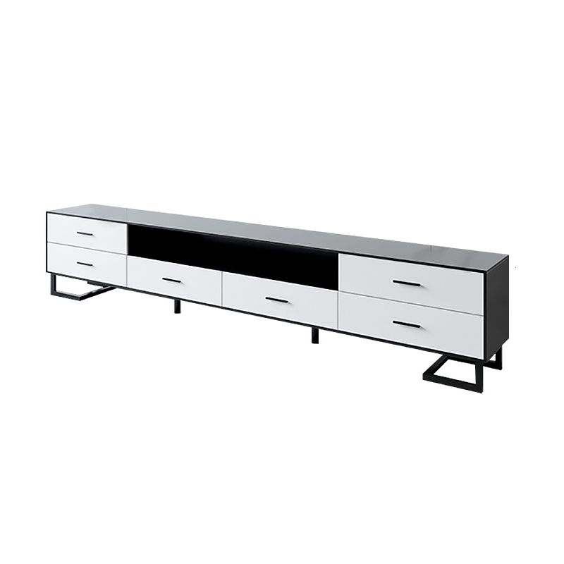 Wood and Metal TV Cabinet Modern Minimalist Home Open TV Stand Console