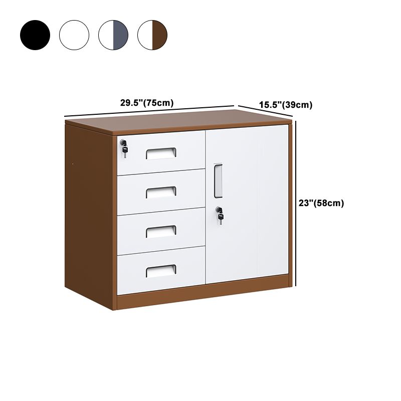 Contemporary Style Lateral Filing Cabinet Metal Filing Cabinet with Locking Storage