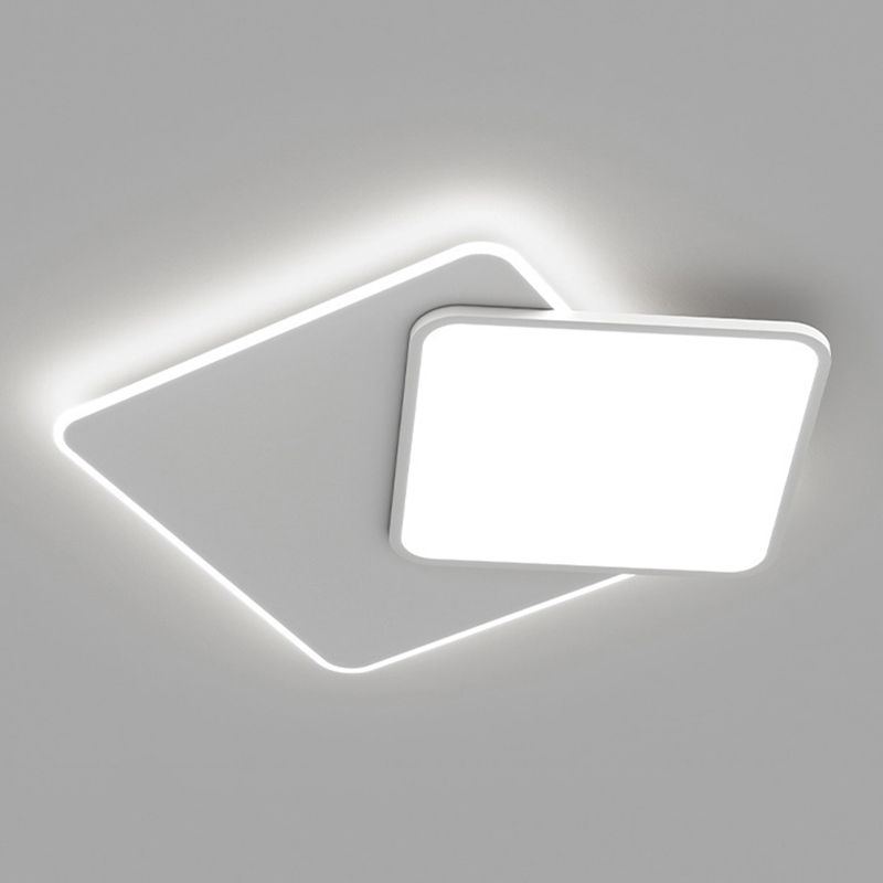 LED White Ceiling Light Modern Square Flush Mount Lighting for Foyer