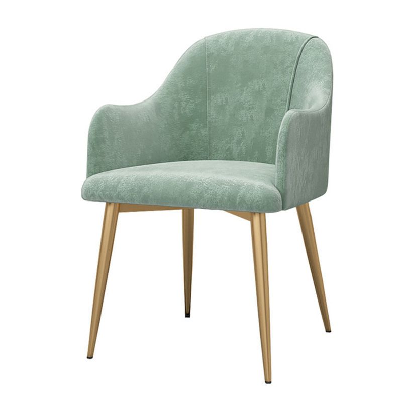 Velvet Upholstered Dining Chair Modern Parsons Furniture with Gold Legs in Matte Finish