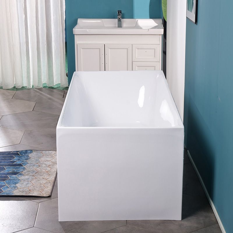 Antique Finish Bathtub Modern Rectangular Back to Wall Soaking Bath Tub