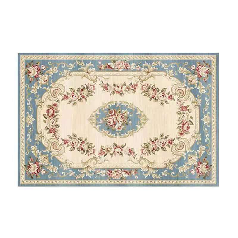 Tapis de fleur en polyester en polyester rouge