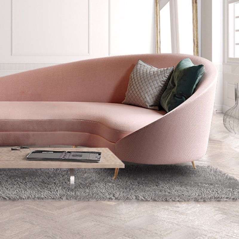 Sloped Arm Curved Sofa Wool Contemporary Moon Shape Sofa for Apartment