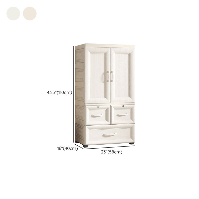 Modern Kid's Wardrobe Plastic 2-door Wardrobe Closet for Bedroom