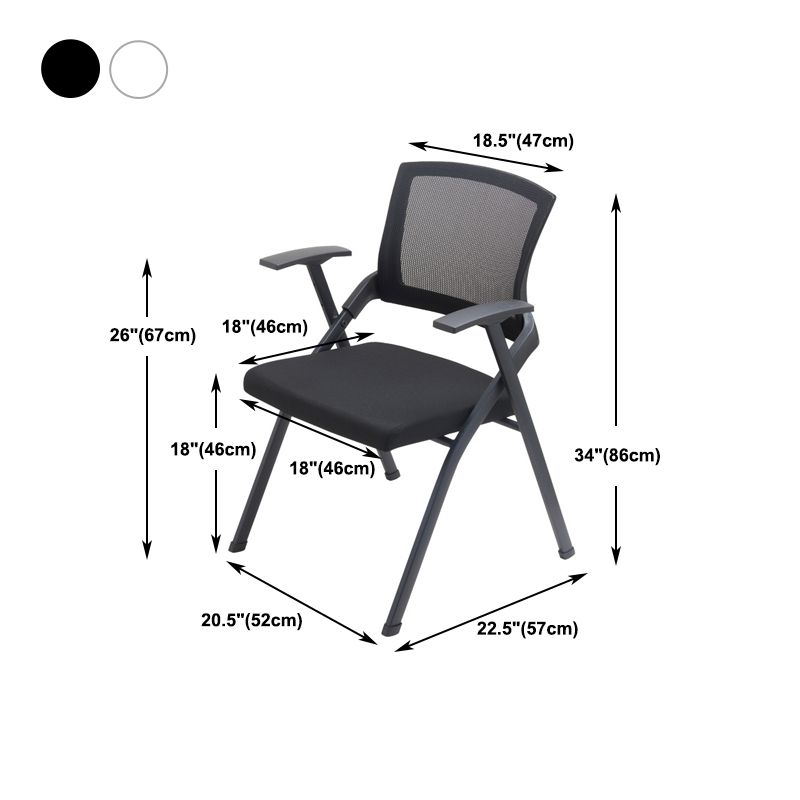 Modern No Wheels Desk Chair Microfiber Black Conference Chair