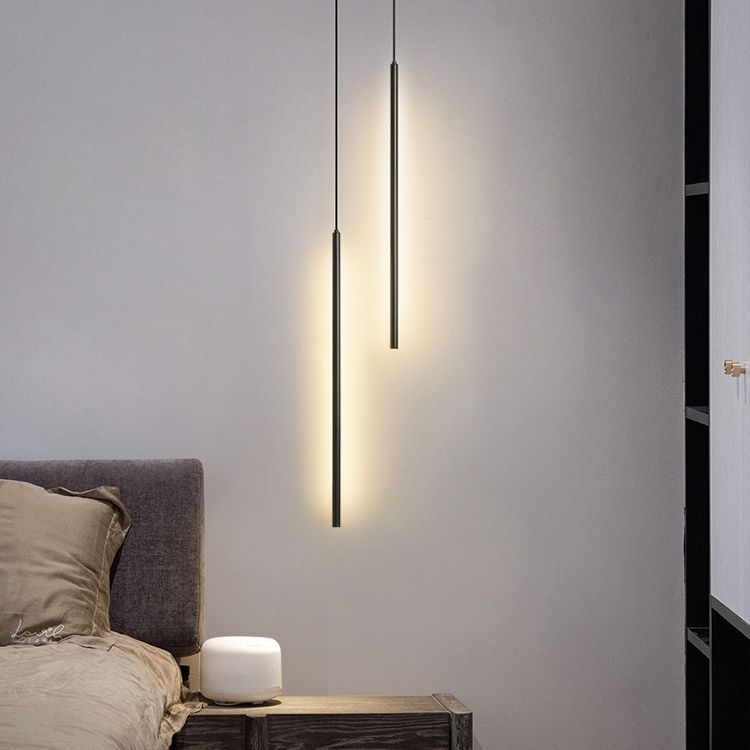 Metal Minimalist Line Shade Hanging Lights Modern Style Multi Light Hanging Mount Fixture