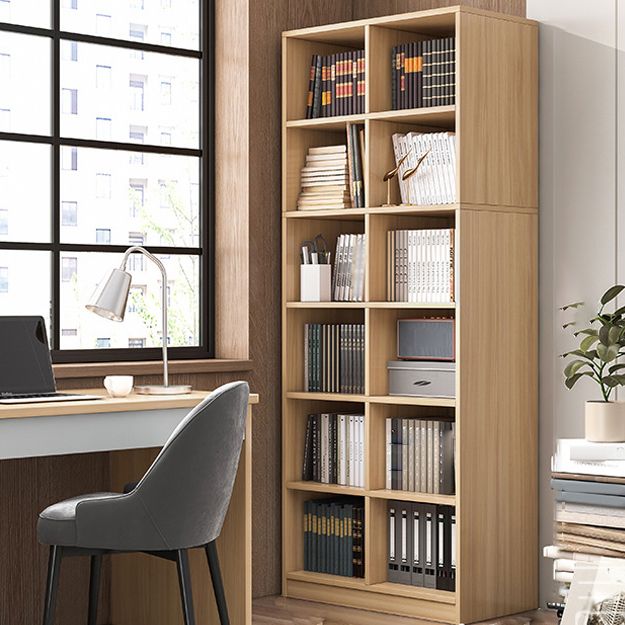 Modern Standard Bookshelf Engineered Wood Closed Back Bookcase