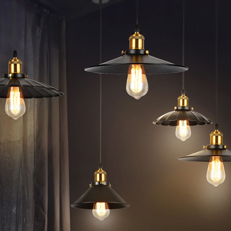 Industrial Style Cone Shape Pendant Lighting Metal 1 Light Pendant Light for Bedroom