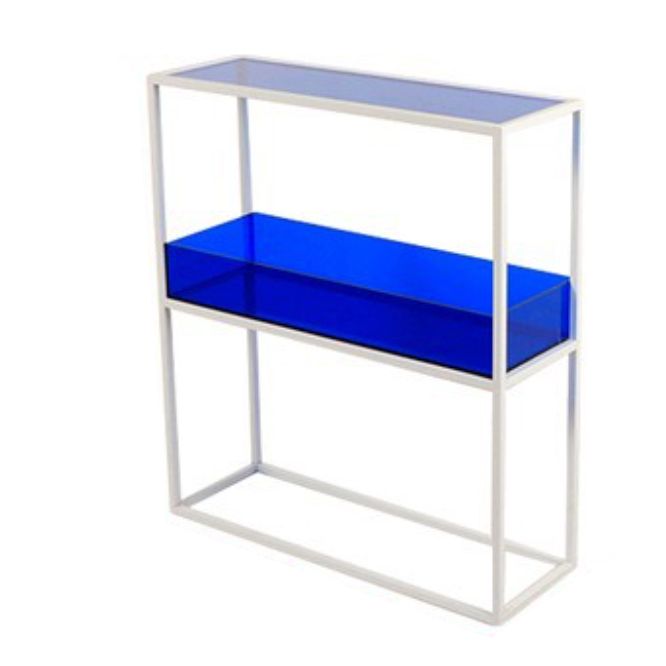 Contemporary Acrylic Bookcase Etagere Open Back Bookshelf with Shelves