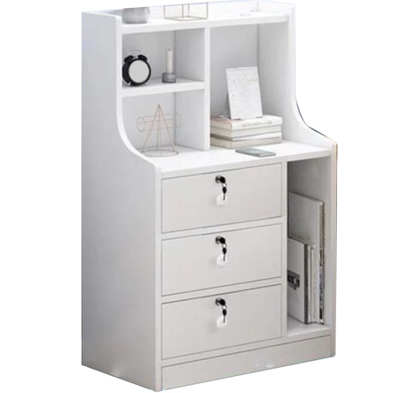 Open Storage Modern Night Table Drawer Storage Shelf Included Imitation Wood