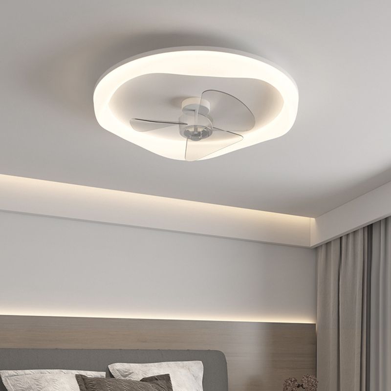 Modernism Single White Finish LED Unique Acrylic Ceiling Fan Light