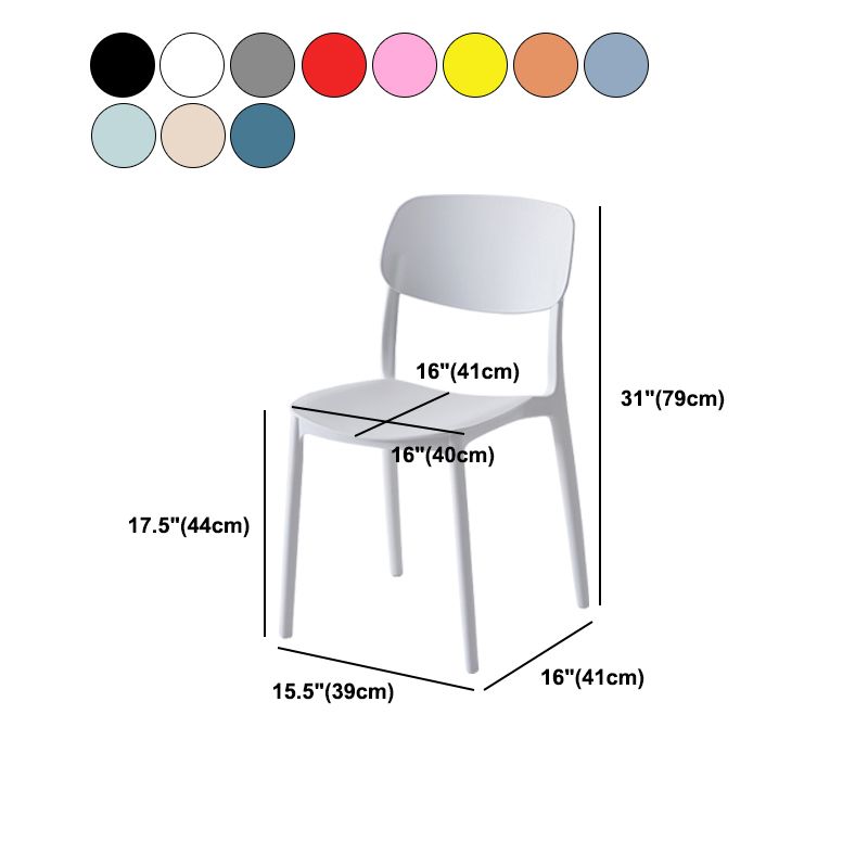 Scandinavian Matte Finish Plastic Side Chair Stackable Milk Tea Shop Dining Chair