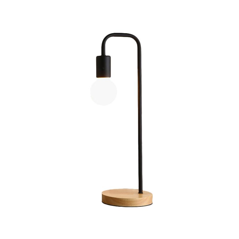 Dormitory Bare Shade Desk Light Metal 1 tête lampe de bureau de style simple avec cordon de plug-in