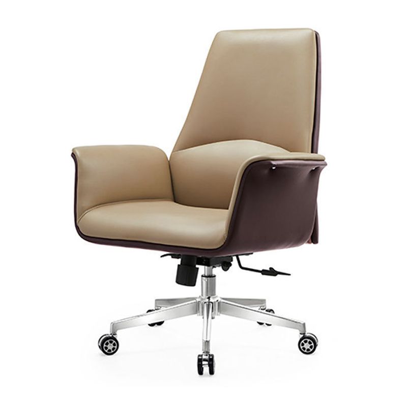 Modern Arms Included Chair Leather Desk Chair Ergonomic Home Office Chair