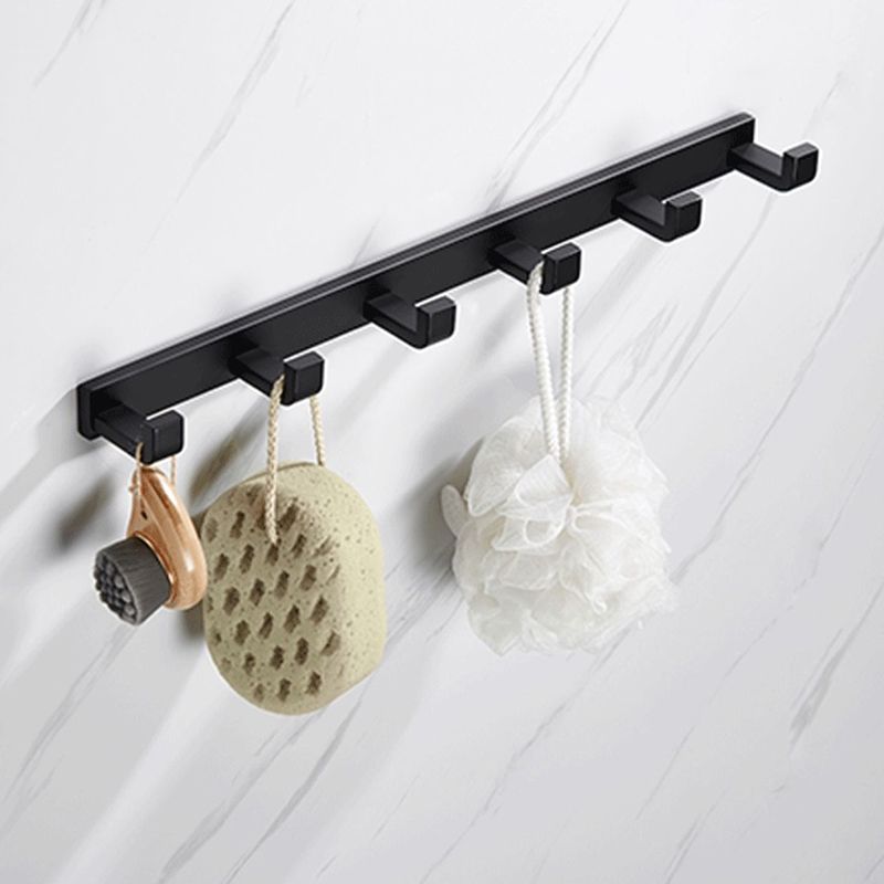 Matte Black 5-Piece Modern Bathroom Accessory as Individual or as a Set with Towel Bar