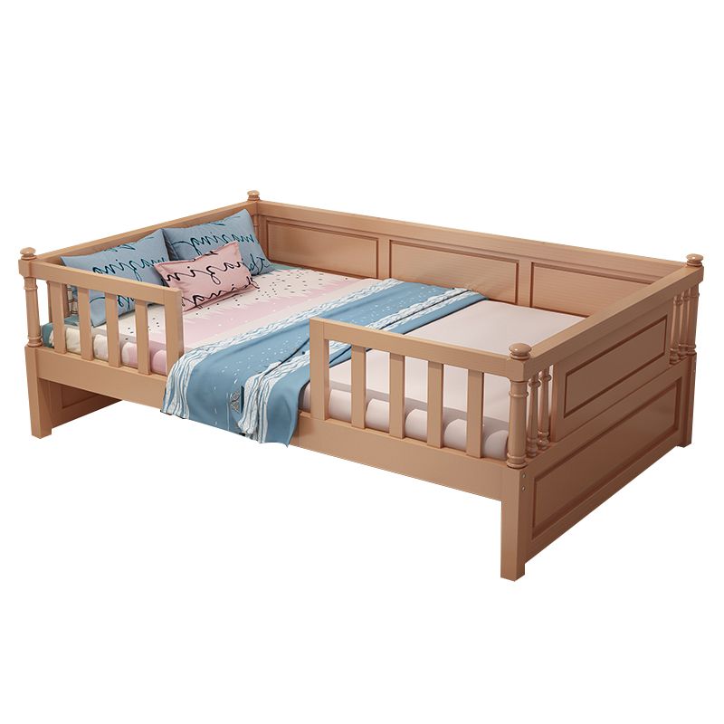 Wooden Nursery Bed in Beech Contemporary 31.5" H Crib with Storage