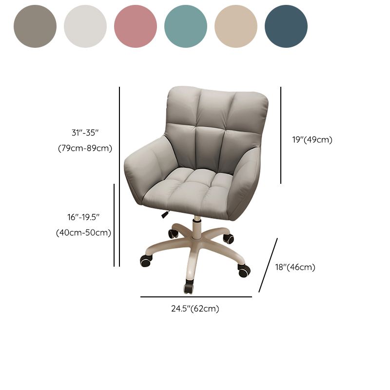 Modern Armless Office Chair No Distressing Ergonomic Slide Chair with Wheels