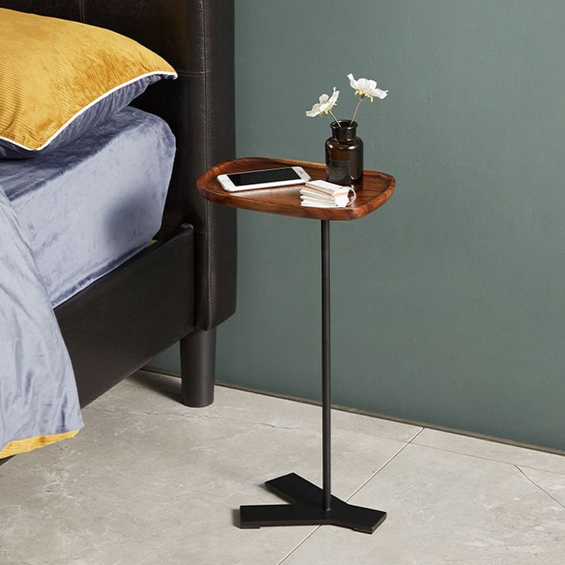 Modern Non-Storage Nightstand Round Solid Wood Top Legs Included Night Table