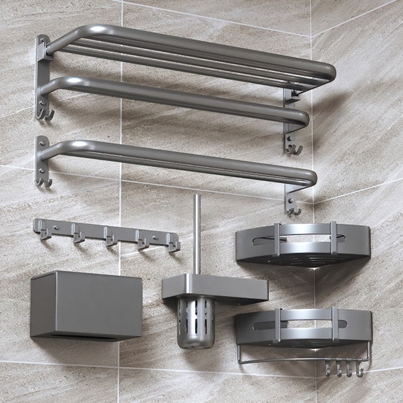 Modern Bathroom Accessories Hardware Set Grey Metal Bathroom Accessory Kit Anti-rust