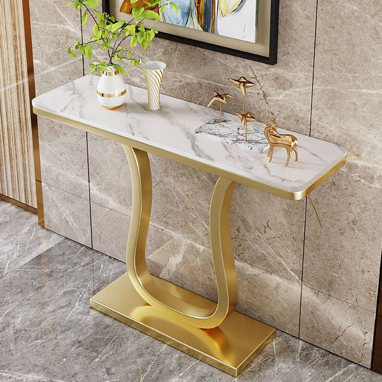 Hall Glam Scratch Resistant Stain Resistant Rectangle Slate Console Table