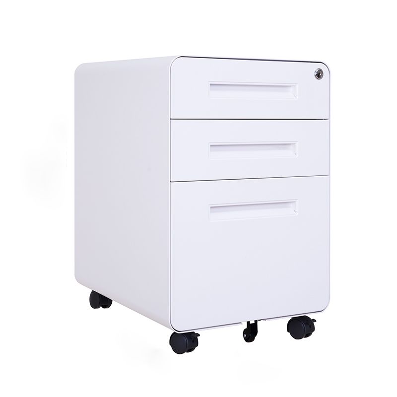 Contemporary File Cabinets Steel Frame Key Lock Mobile Filing Cabinet