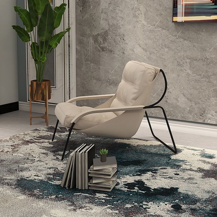 Ultra-Modern Sewn Pillow Back Sponge Metal Frame Arm Chair for Living Room