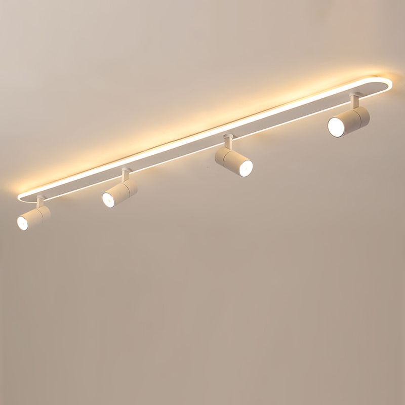 White Rectangular LED Semi Flush Mount in Modern Creative Style Acrylic Ceiling Light for Commercial Place