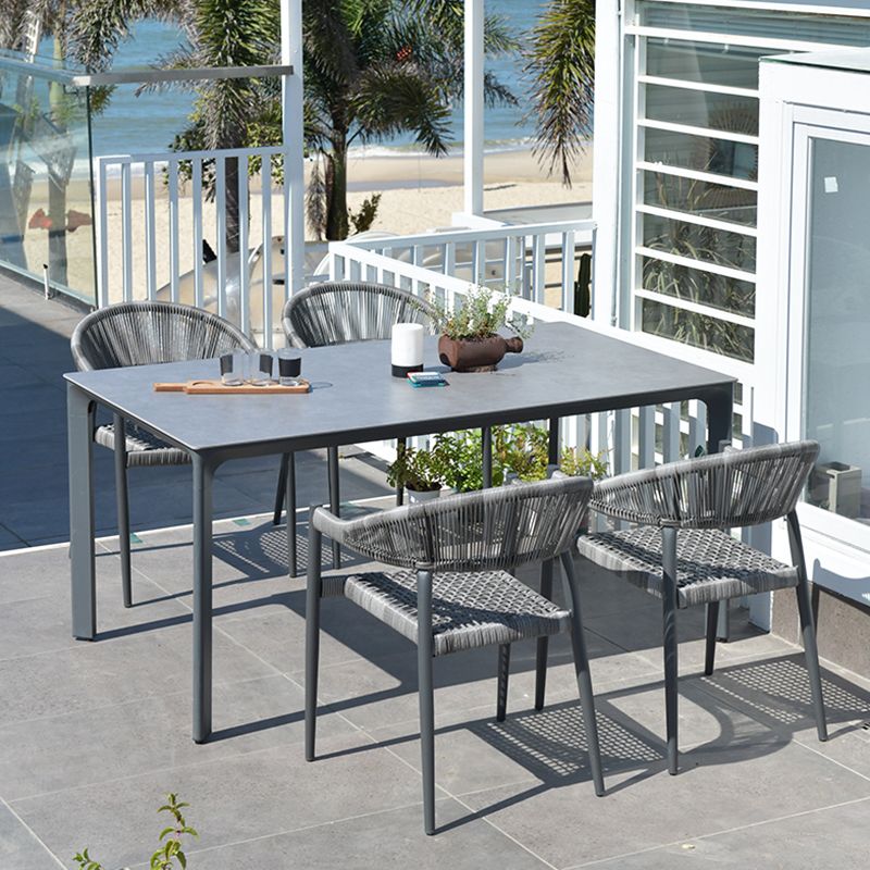 Industrial Aluminum Frame Patio Table Water and Fire Resistant Patio Table