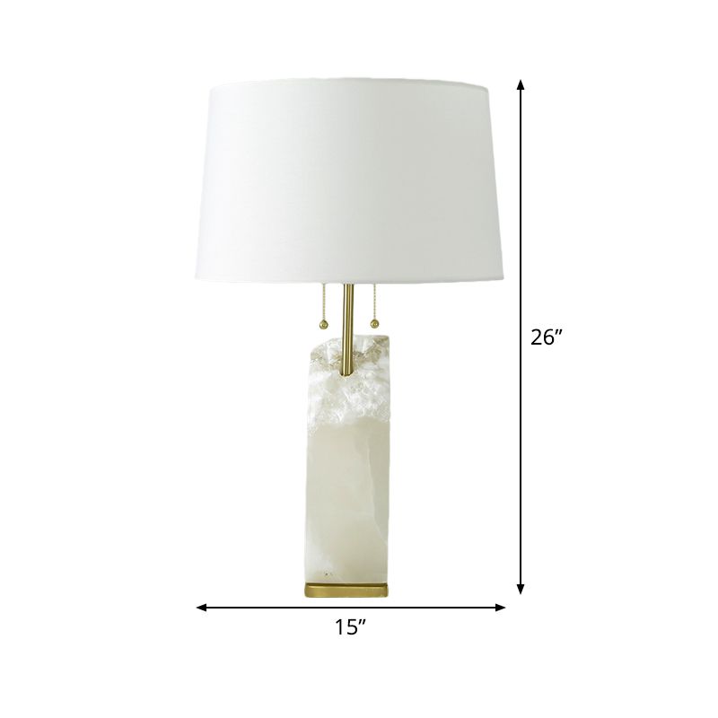 Modernism 1 Head Nightstand lamp White Drum  Reading Book Light with Fabric Shade