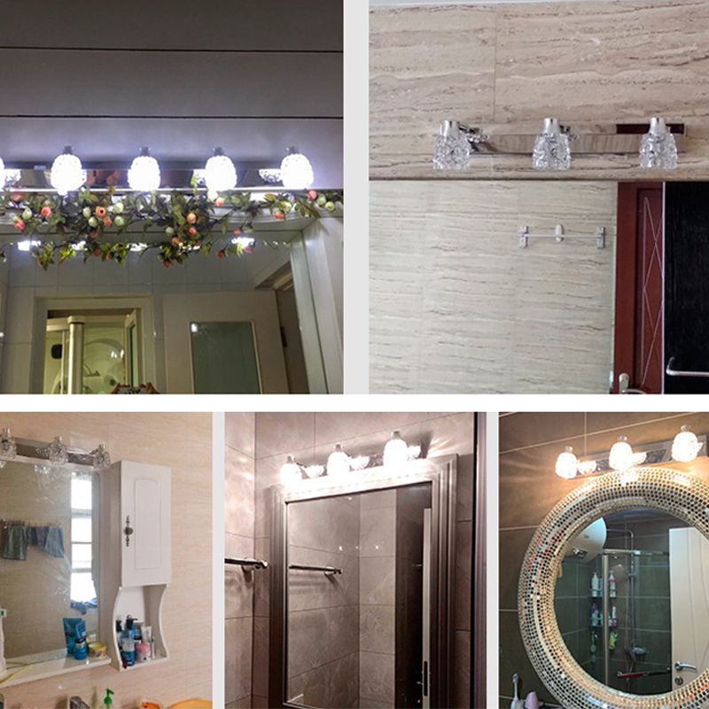 Modern Simple Makeup Mirror Light Bathroom Stainless Steel Mirror Lamp Fixture