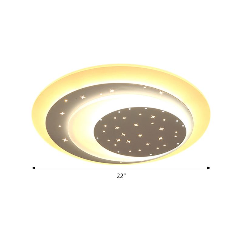 Luz de techo LED de media luna acrílica con luz empotrada romántica de estrella para dormitorio de niñas