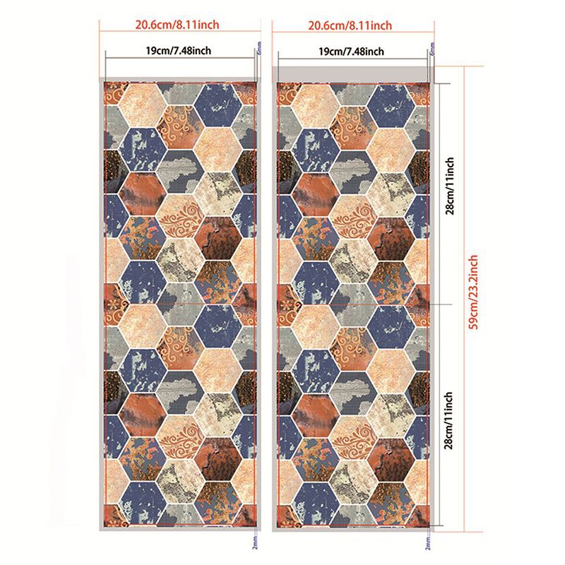 Nostalgic Honeycomb Wallpaper Panel Brown Mosaic Tile Wall Art for Family Room, Stick On