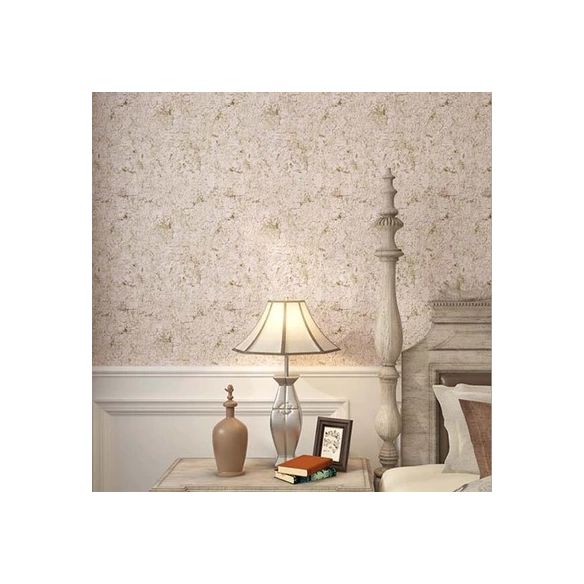 Cement Effect Wallpaper Non-Pasted 21" by 31' Traditional Wall Covering in Mottled Yellow