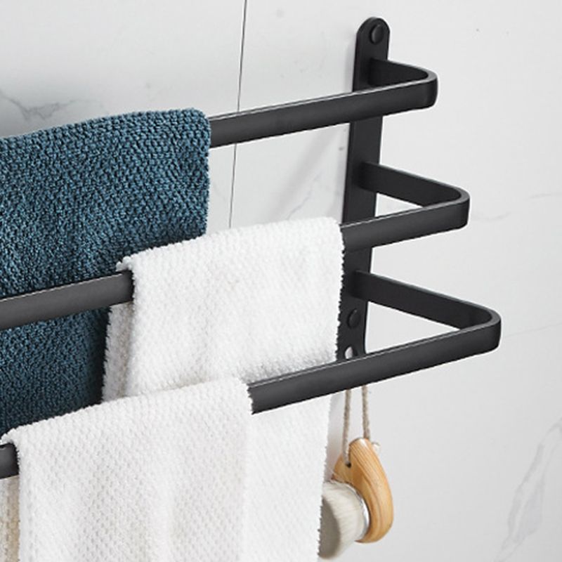 Modern Black Aluminum Bath Hardware Set Towel Bar Bathroom Hardware