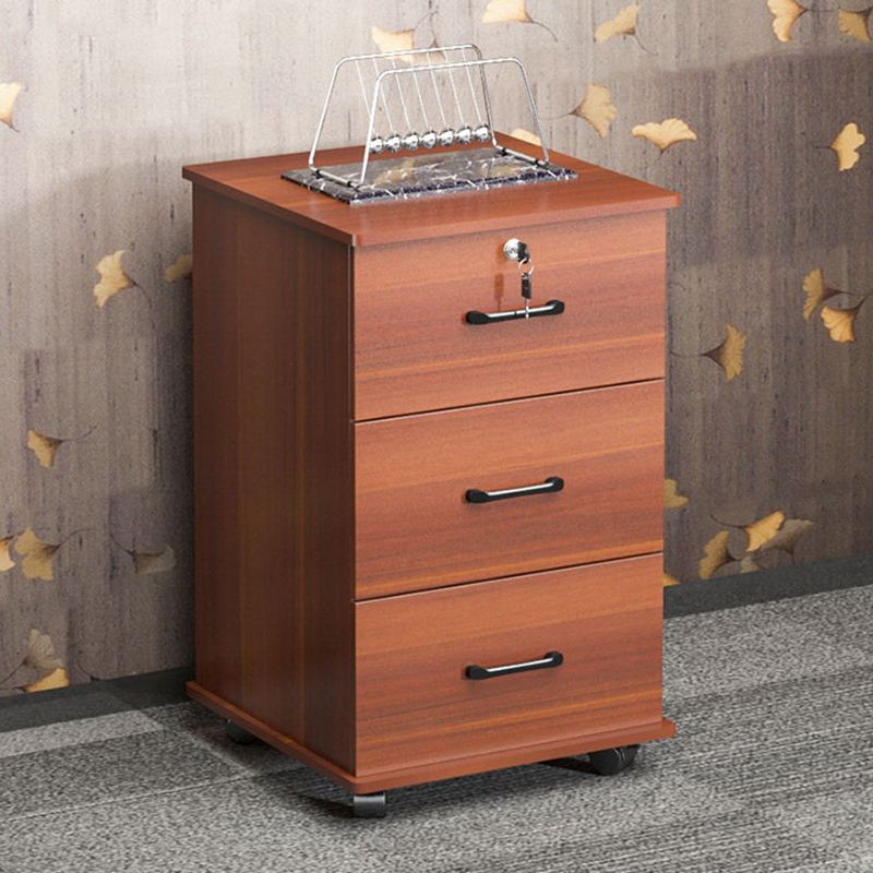 Modern Style Vertical Filing Cabinet Wood Locking Storage Filing Cabinet with Wheels