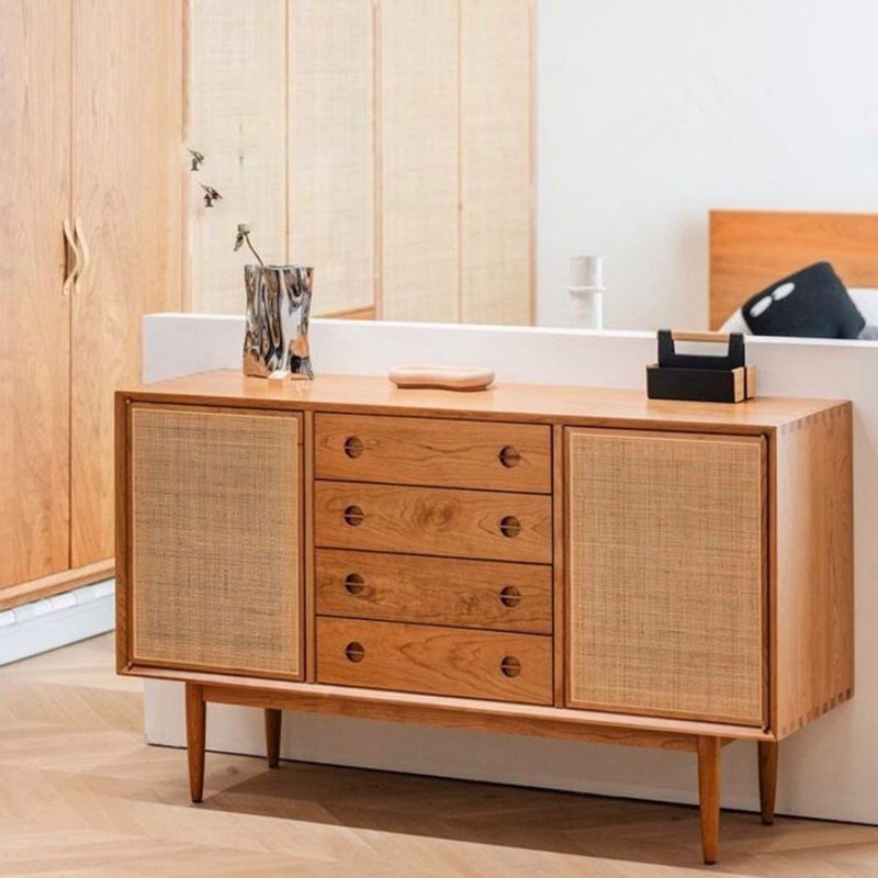 Contemporary Rattan Door Sideboard Cabinet with Storage for Home Use