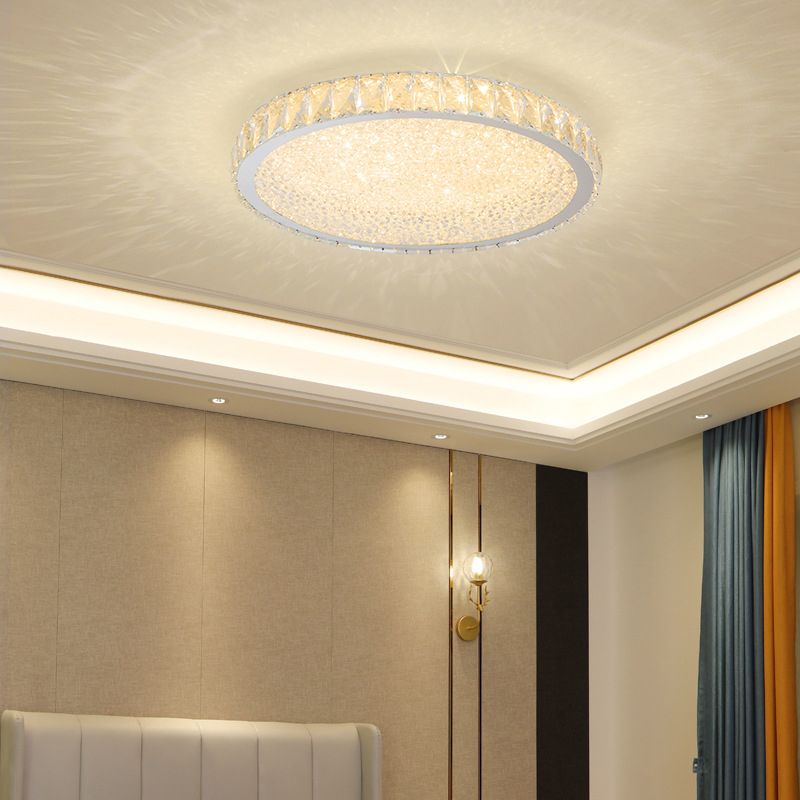 1 Light Round Flush Ceiling Lights Modern Style Metal Flush Mount Lights