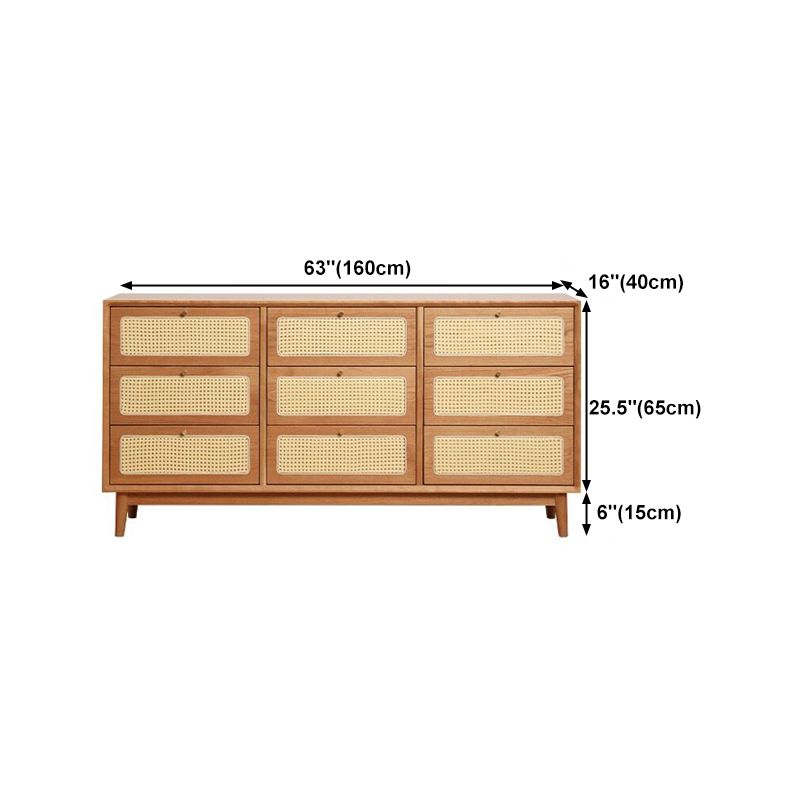 Modern Beige Sideboard Simple Pine Wood Buffet Table with Drawer for Dining Room